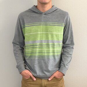 ✨ Quicksilver Grey Sweatshirt Hoodie Green Lines Size Large